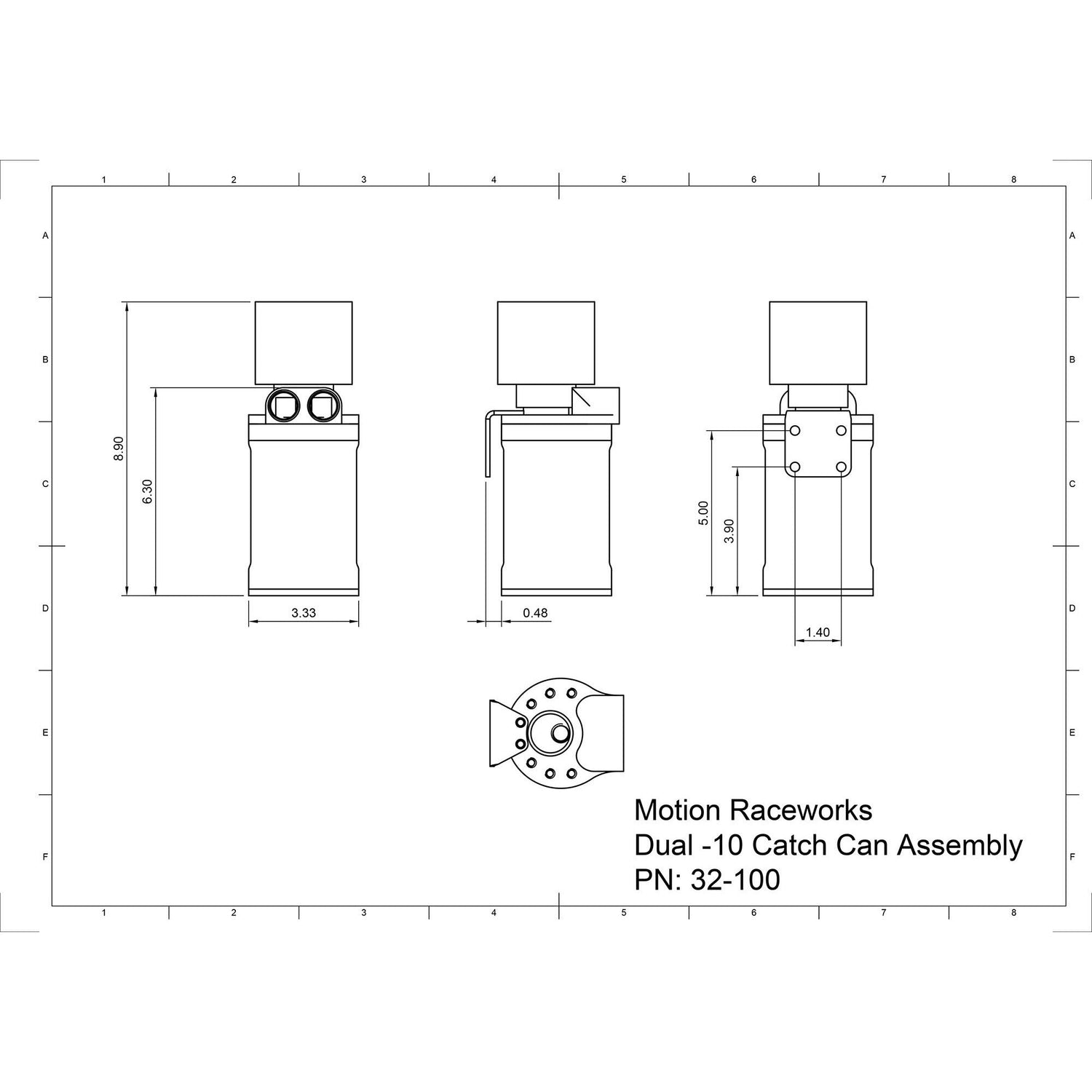 Motion Raceworks Top Loader Billet Catch Can Coyote KIT 32-100CK-Motion Raceworks-Motion Raceworks