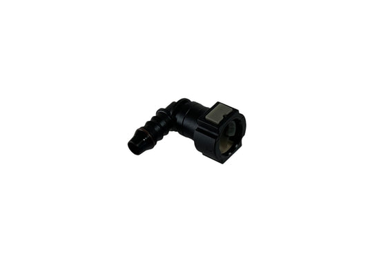 Quick Release Fitting to 3/8" Barb 90 Degree Factory 3/8" Valve Cover Connection (Plastic) - Motion Raceworks
